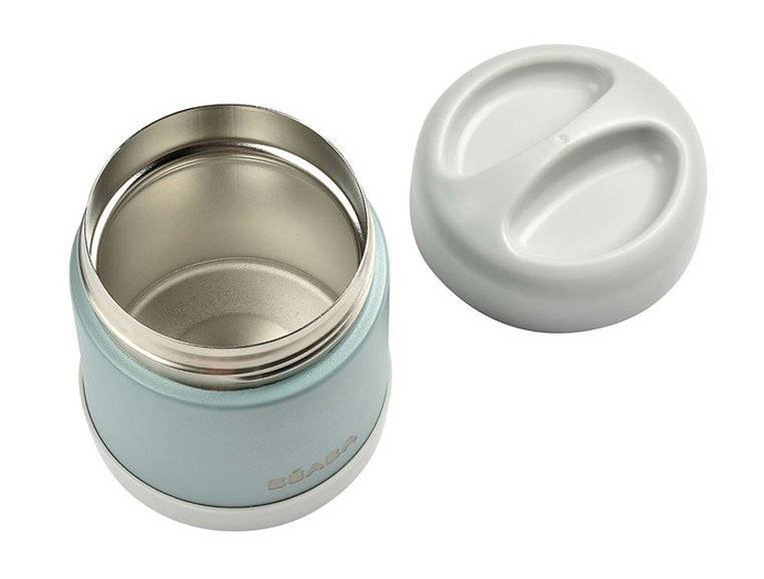Termos na obiad dla dziecka ze stali nierdzewnej z hermetycznym zamknięciem 300 ml szaro turkusowy Beaba 912907