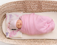 Lekki dzianinowy kocyk Mgiełka róż LL3134-Lullalove kocyki dla dzieci