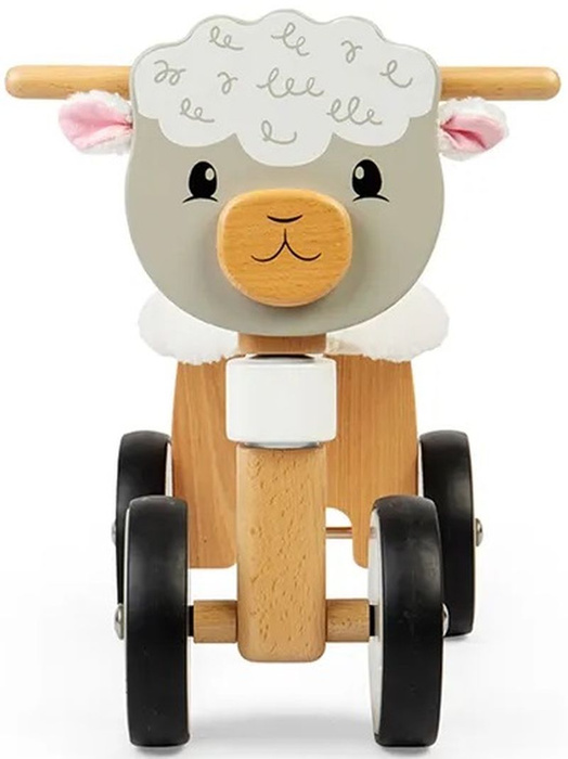 Drewniany rowerek jeździk dla dzieci 4-kołowy Owieczka Bigjigs 36058