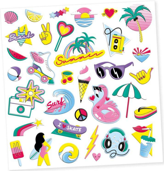 Kalifornia - wypukłe naklejki dla najmłodszych 30 el DJ09262-naklejki dla dzieci