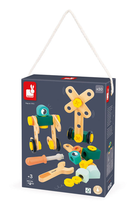 Zestaw konstruktora 50 elementów z drewna Brico'kids J06453 Janod