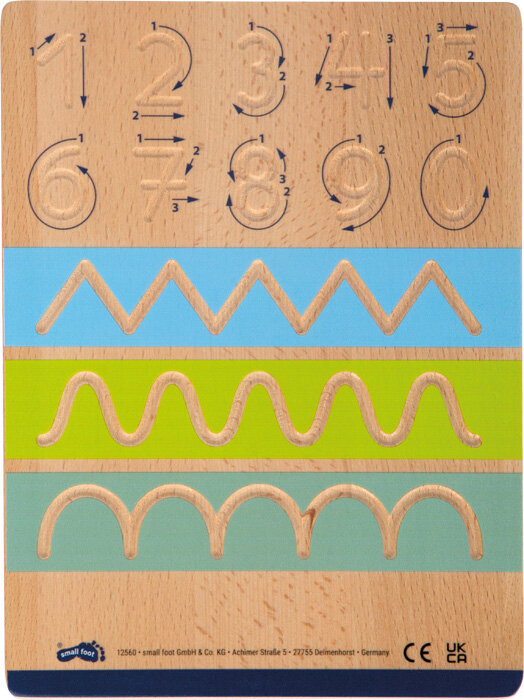 Drewniane tablice edukacyjne do nauki pisania Litery i cyfry Educate Small Foot 12560