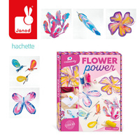 Artystyczny zestaw kreatywny 5 projektów Malowanie łańcuszkiem Pouring painting Kwiaty I love creativity Janod J07738 