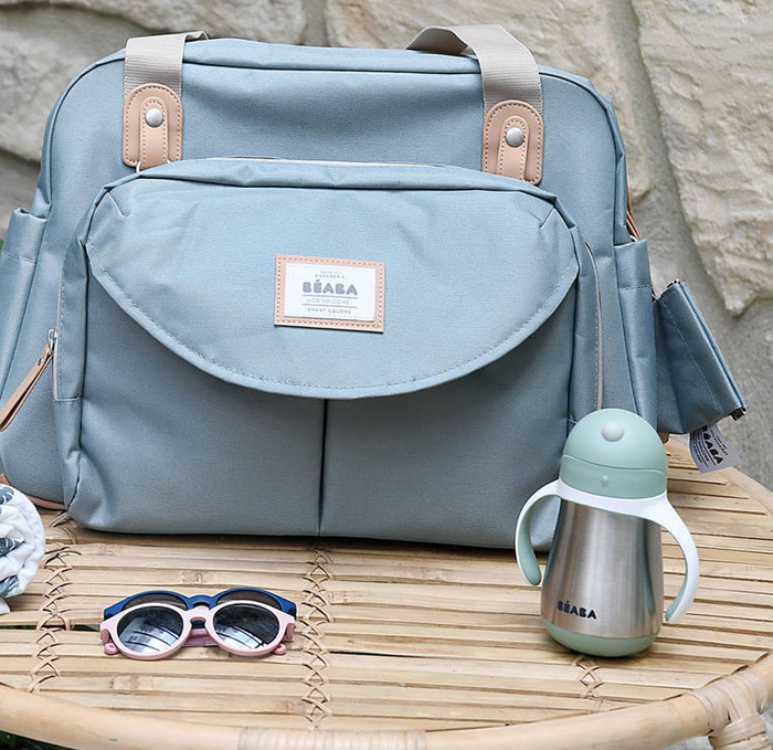 Bidon niekapek ze słomką termobutelka ze słomką 250 ml Sage green Beaba 913535