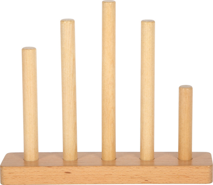 Klocki dla dzieci układanka na drewnianych palikach Różowy domek Small Foot 12713