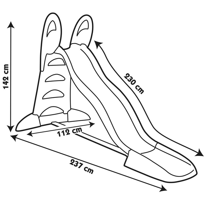 Stabilna Zjeżdżalnia ogrodowa Smoby 820302 Ślizg 230 cm Tor wodny dla dzieci Ślizgawka do aktywnej zabawy