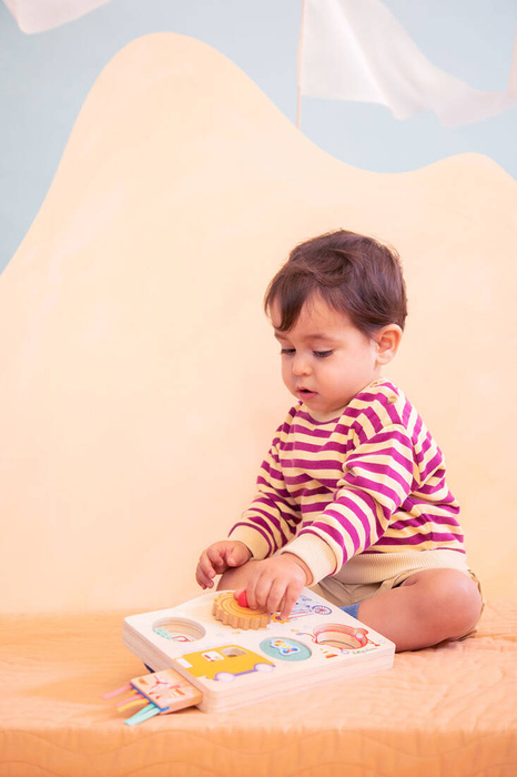 Drewniana tablica manipulacyjna walizka Pojazdy Lilliputiens 83509