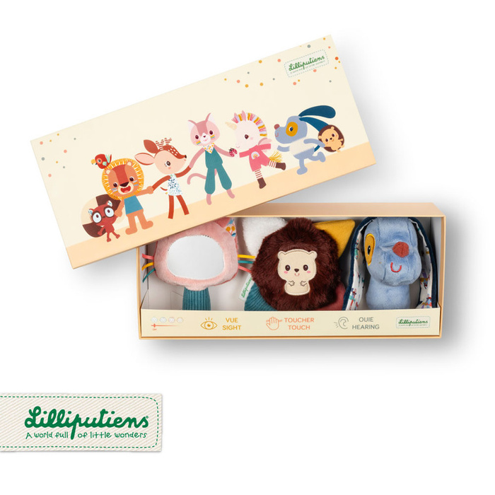 Zestaw rozwijający zmysły Lilliputiens 83587 multisensoryczny Piesek Jules dla niemowląt