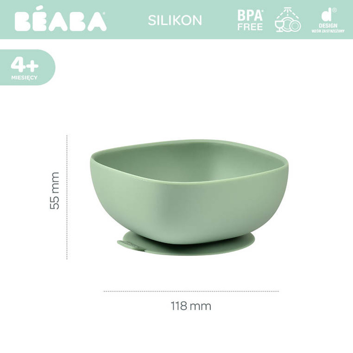 Silikonowa miseczka z przyssawką Sage green Beaba 913547