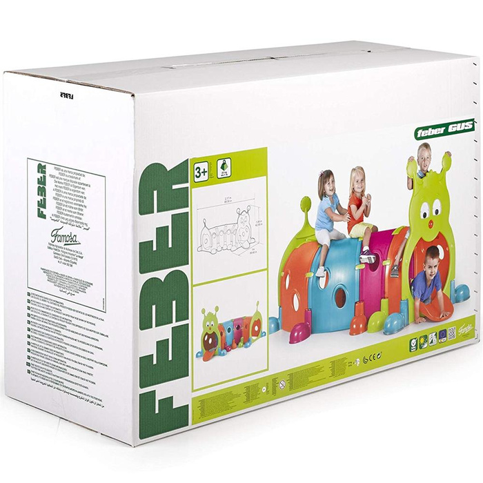 Kolorowy Tunel Gąsienica FEBER 09596 modułowy Plac Zabaw do aktywności dla dzieci