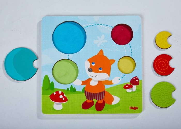 Nakładane puzzle Lisek HB305346-Haba, drewniane puzzle dla dzieci