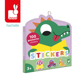 Naklejki wielorazowe neonowe 100 sztuk Dinozaury Janod J09189 