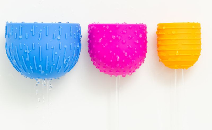 Silikonowe kubeczki z przyssawkami do kąpieli Oomplz Mobi OOMP1 zabawki do wody