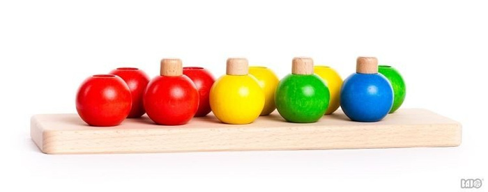 Piramidka "Kule" - zabawka edukacyjna, 37930-Bajo, zabawki drewniane