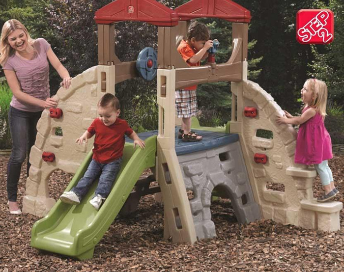 Skałka Wspinaczka ze zjeżdżalnią i lornetką Step2 84100 Małpi Gaj do kreatywnej zabawy dla dzieci