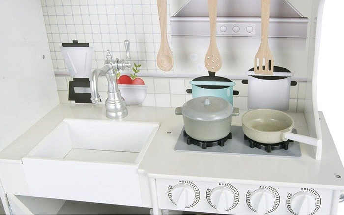 Duża kuchnia drewniana "Biała zabudowa" - kuchnie dla dzieci