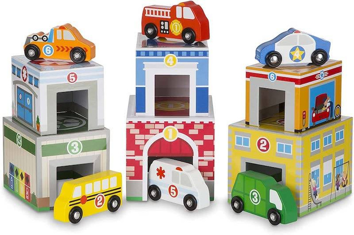Piramida z garaży dla autek 13576-Melissa & Doug, układanki dla dzieci