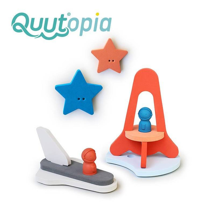 Piankowe puzzle do kąpieli 3D Quutopia Wyprawa na księżyc 172123-Quut, zabawki do kąpieli