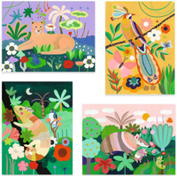 Zestaw artystyczny malowanie farbami 3D Las tropikalny Djeco DJ08968