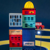 Klocki drewniane z elementami fluorescencyjnymi Miasto Moulin Roty 725100