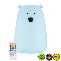 Lampka silikonowa z pilotem Miś Duży niebieski Rabbit & Friends 520057BRB Lampki nocne dla dzieci