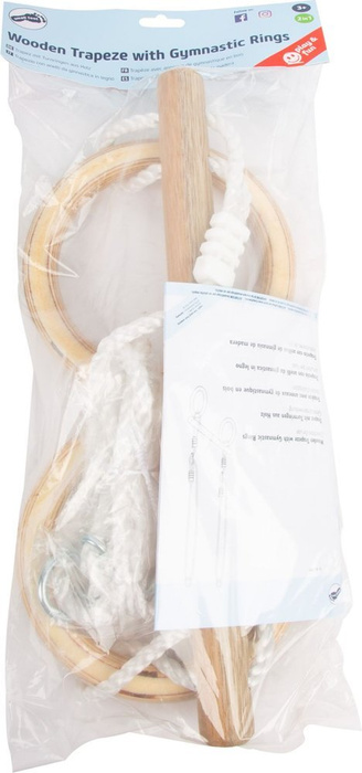 Huśtawka trapez i obręcze gimnastyczne koła 11909-Small Foot, zabawy w plenerze