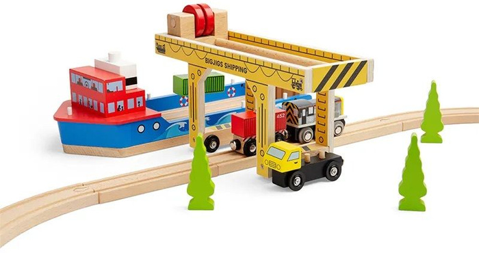 Suwnica bramowa dźwig przeładunkowy do kolejek dla dzieci Bigjigs BJT605