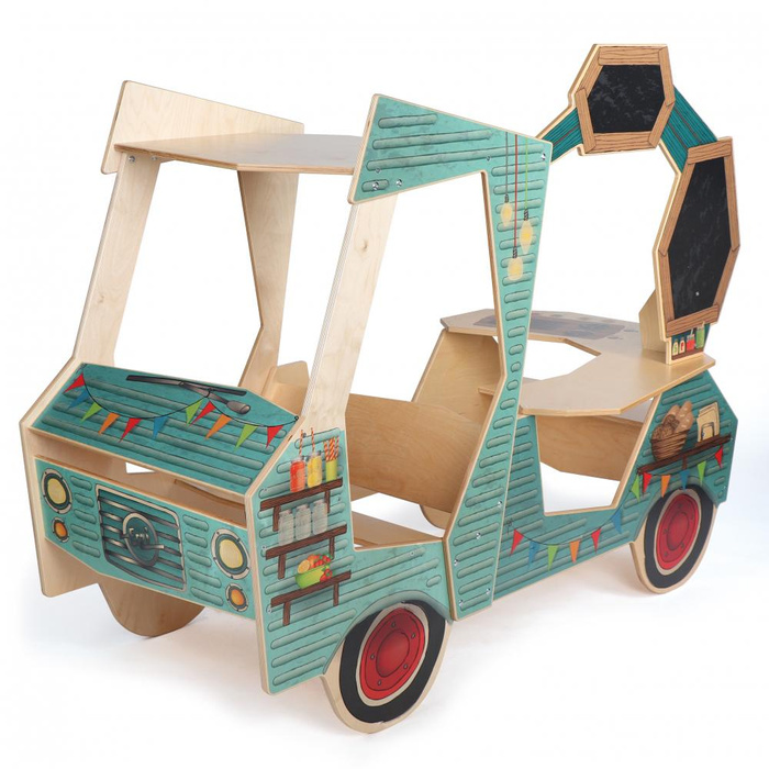 Drewniany Food Truck dla dzieci 10046 Erzi samochód kuchnia sklep
