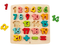 Kolorowa układanka matematyczna z drewna E1550A-Hape, zabawki edukacyjne dla dzieci 