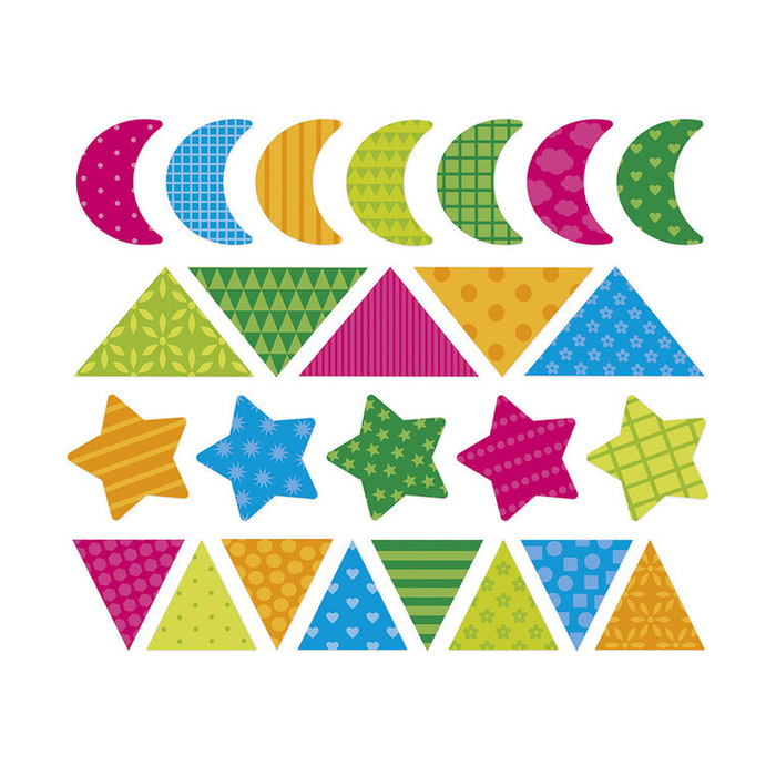 Duże naklejki wielorazowe na arkuszach 150 szt. Figury geometryczne Janod J09194