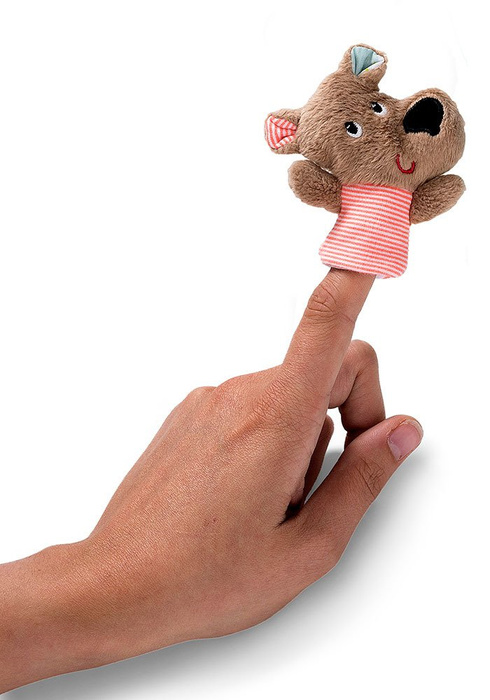 Książeczka z mini-pacynką wielofunkcyjna „Pocałuj Cesara” Niedźwiadek Cesar 86863-Lilliputiens