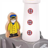 Czterokierunkowy tunel z latarnią morską BJT283-Bigjigs Rail, drewniane kolejki dla dzieci