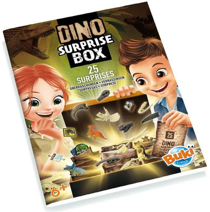Pudełko 25 niespodzianek z dinozaurami Buki 2135 – zabawa i nauka
