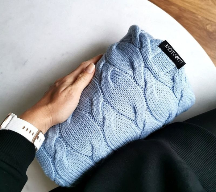 Kocyk z wełny Merino niebieski LL6654-Lullalove, wyprawka dla niemowlaka