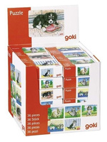 Puzzle drewniane dla dzieci "Kotek, piesek, ...", 24 el., 57653-goki, układanki