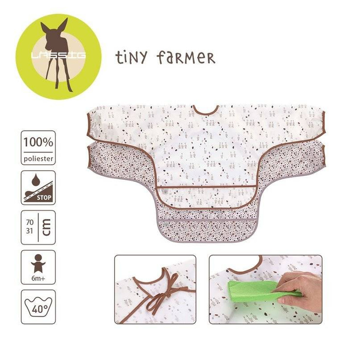 Komplet dwóch śliniaków z długim rękawem Tiny Farmer Gąska 1311021842-Lassig, akcesoria do karmienia