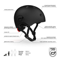 SCOOTANDRIDE Kask XXS-S dla dzieci 1-5 lat Black