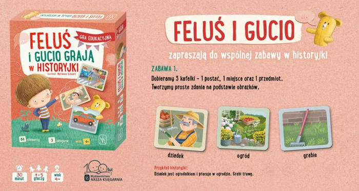 Feluś i Gucio grają w historyjki Nasza Księgarnia gry edukacyjne dla dzieci