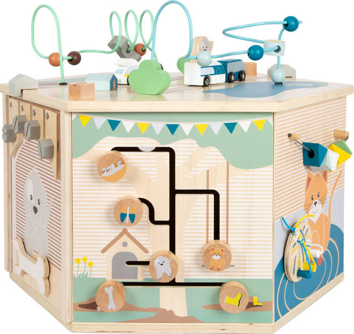 Drewniana kostka edukacyjna aktywizująca Pies i kot 12231-Small Foot, zabawki edukacyjne