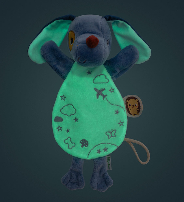 Pacynka świecąca w ciemności Lilliputiens 83614 Przytulanka Piesek Jules Komforter dla niemowląt