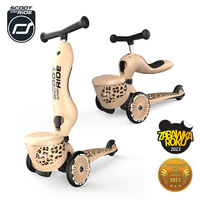 SCOOTANDRIDE Highwaykick 1 Lifestyle 2w1 Jeździk i hulajnoga z zamykanym schowkiem 1-5 lat Leopard 96607