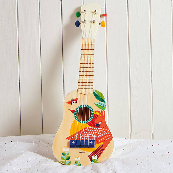 Drewniane ukulele Gioia zabawka rozwijająca słuch J07652 Janod