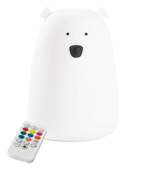 Lampka silikonowa z pilotem Miś Duży biały Rabbit & Friends 520055BRW Lampki nocne dla dzieci