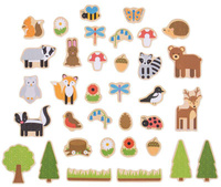 Magnesy dla dzieci W lesie 35 sztuk BJ275-Bigjigs Toys, układanki magnetyczne