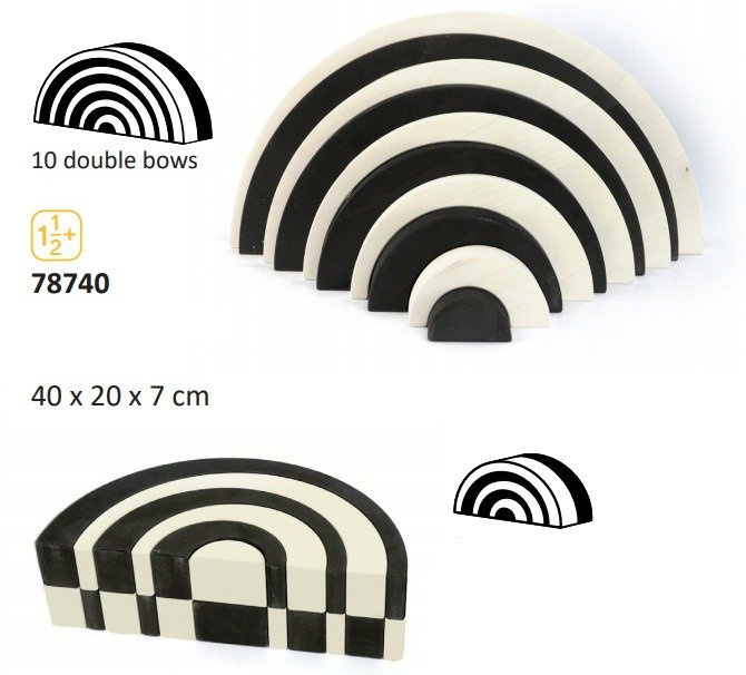 Układanka drewniana Tęcza Duo 78740-Bajo,klocki dla dzieci