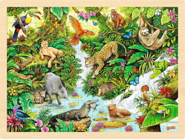 Puzzle drewniane 96 elementów Dżungla Goki 57329