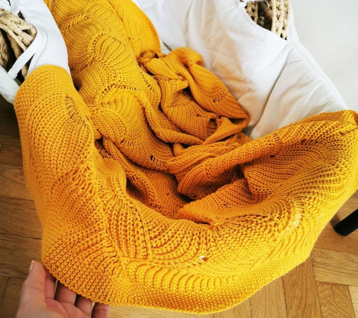 Kocyk ażurowy muszelka mango LL8092-Lullalove, kocyki dla dzieci