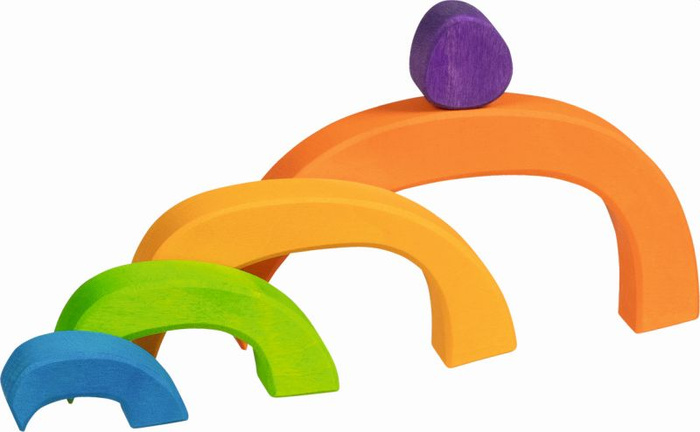 Drewniana układanka Oculus półokrągłe klocki drewniane Goki 58329