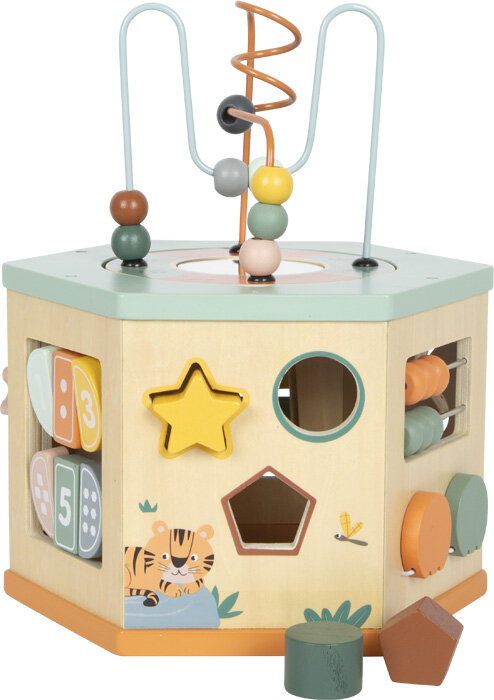 Drewniana kostka edukacyjna 7 powierzchni do zabawy Safari Small Foot 12641