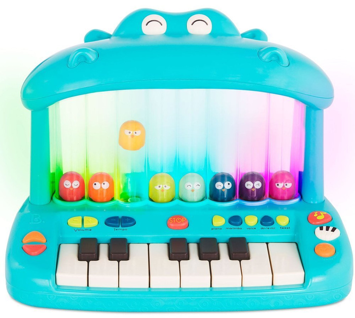 Hippo Pop Play Piano Keyboard ze skaczącymi ptaszkami BX2297Z-B.Toys, zabawki muzyczne